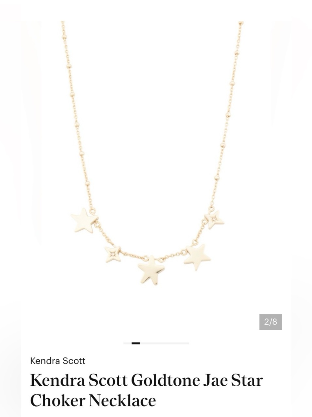 BNWT Kendra Scott JAE Star Choker Necklace in Gold